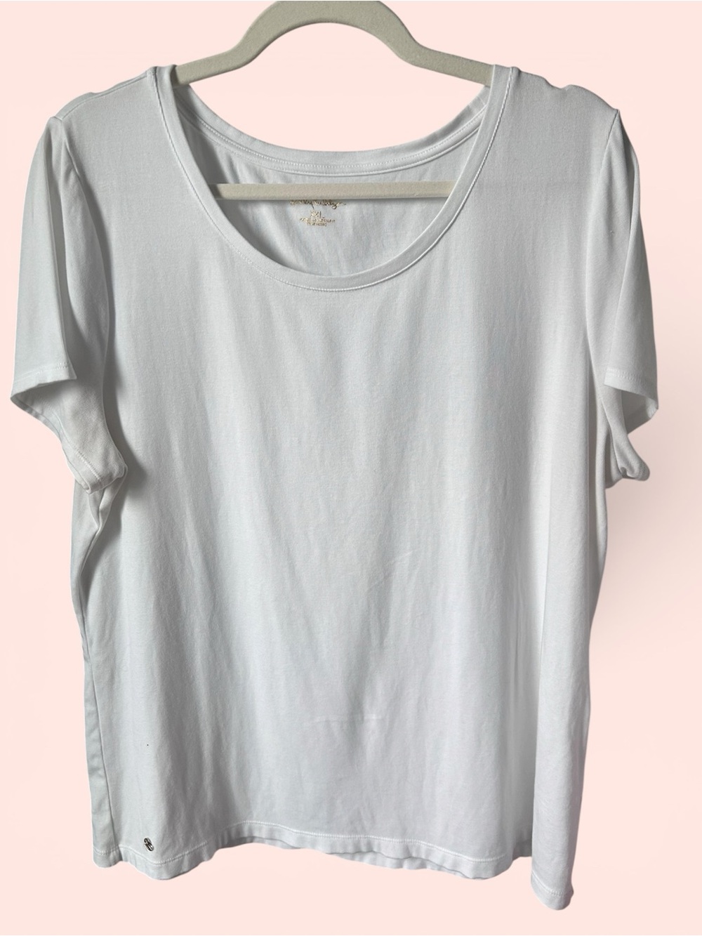 LILLY PULITZER Classic White Scoop Neck Women's Tee SIZE XXL